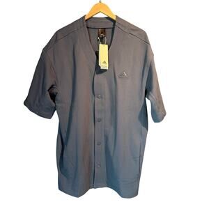 Men's Adidas Size XL Baseball Jersey Shirt NWT Short Sleeve Wedgewood Blue Snaps
